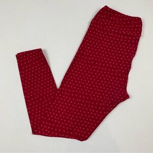 LuLaRoe Red Heart Leggings Tall & Curvy